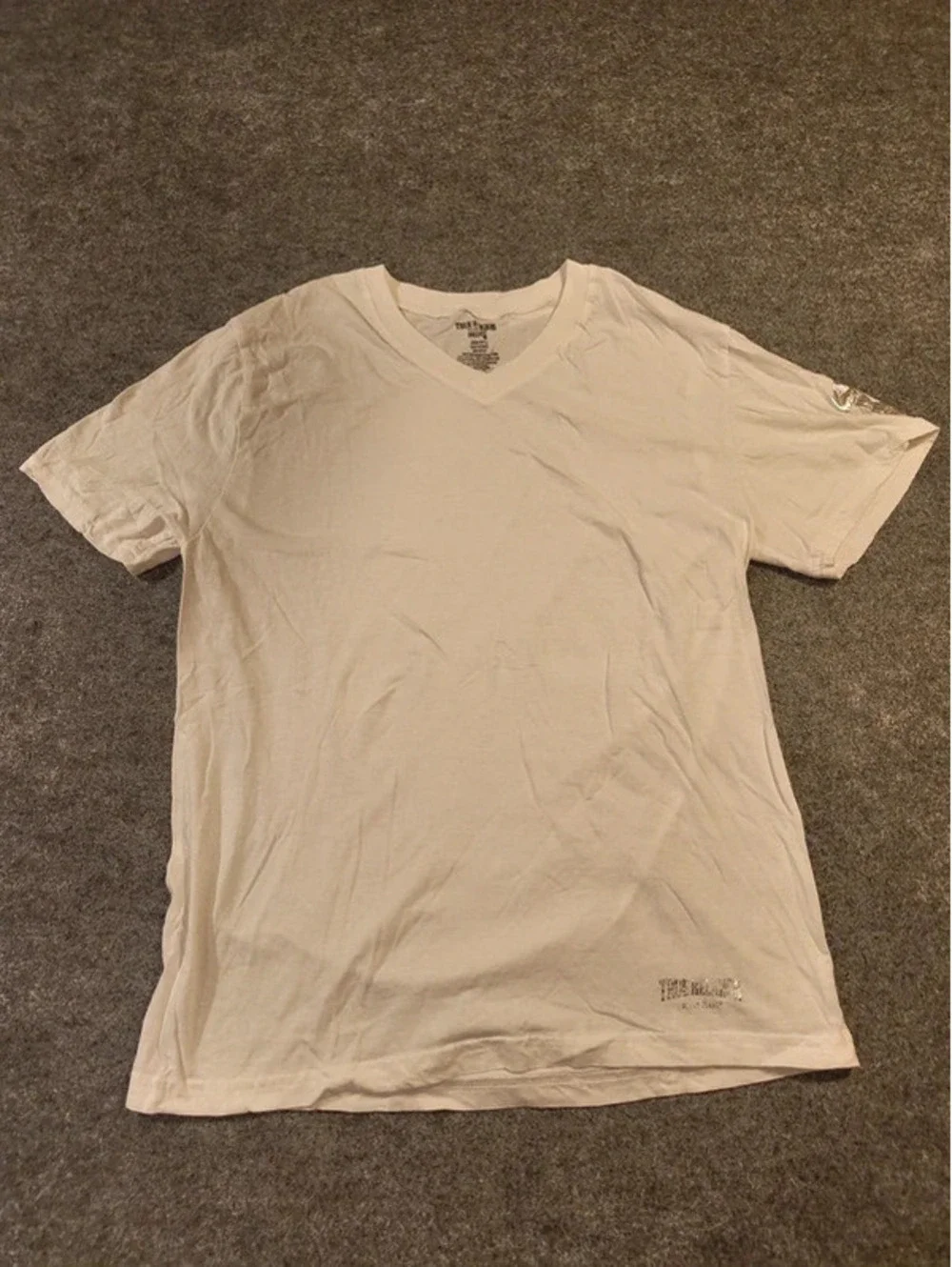 True Religion White Metallic Logo T‑Shirt • Medium